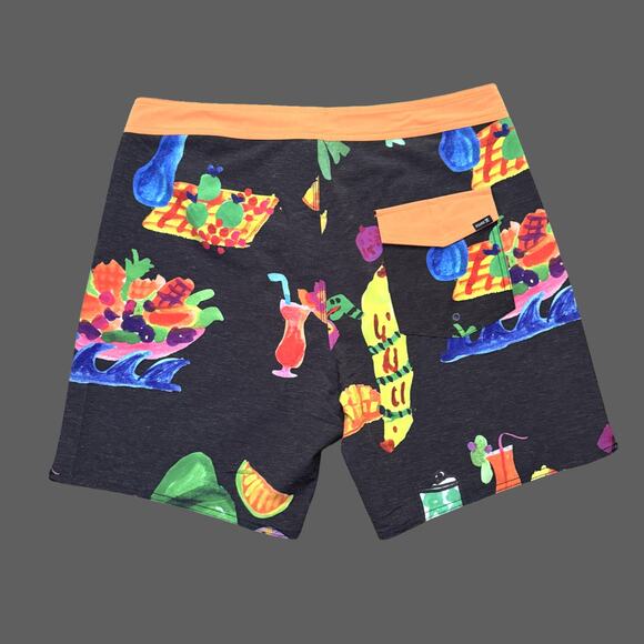 Roark Passage 17" Tahiti Treat Boardshort RB449 Black Size 33 NWT $66 MSRP - Picture 5 of 6